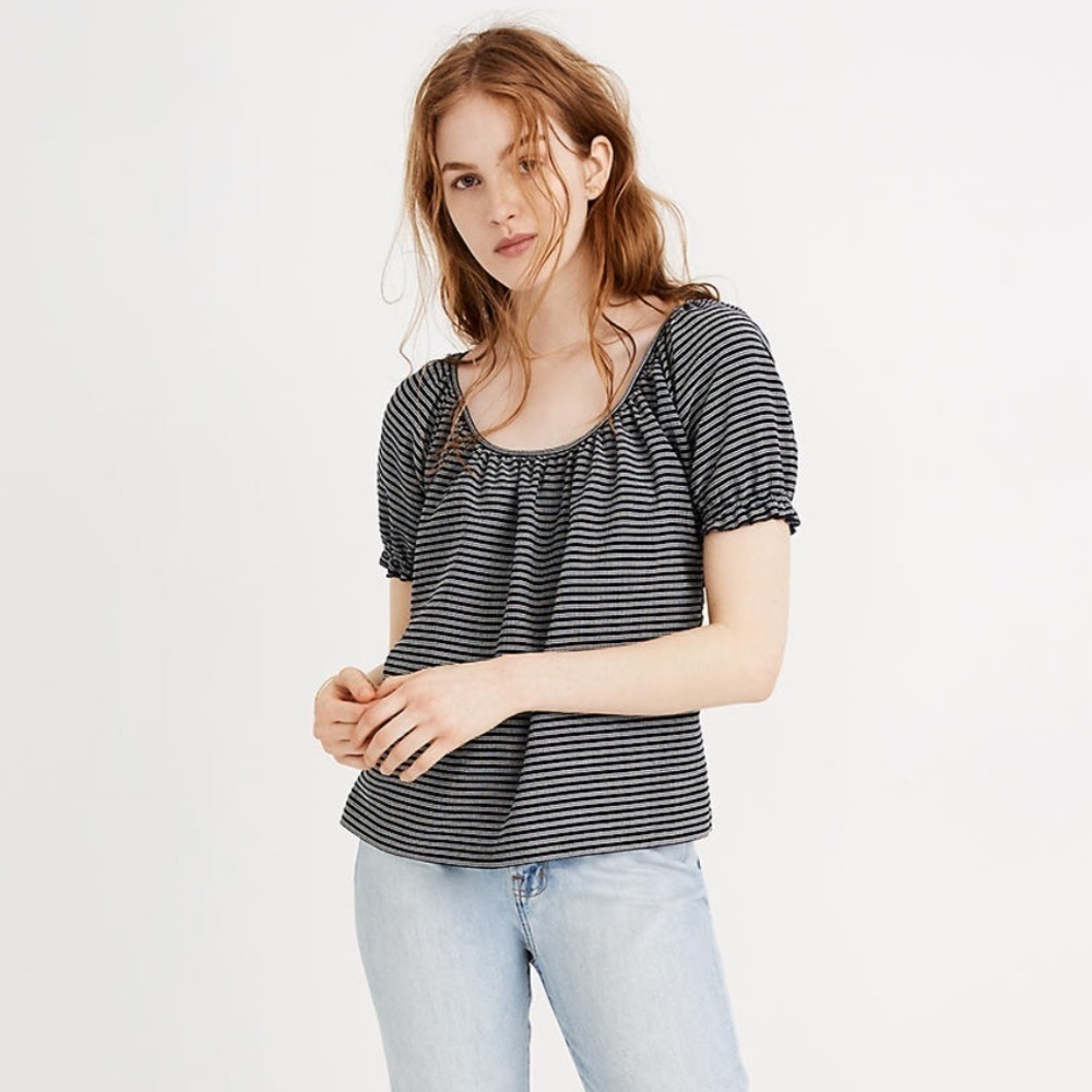 Madewell Texture & Thread Peasant Top in Stripe